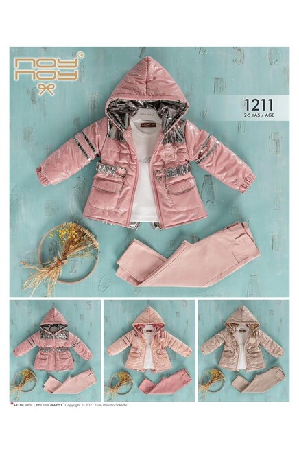 Parlak Kemerli Mont Kot Pantolon Takım