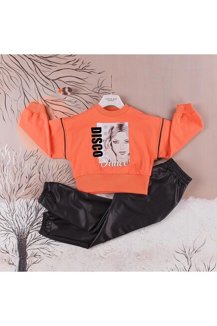 Oversize Sweatshirt Deri Pantolon Takim