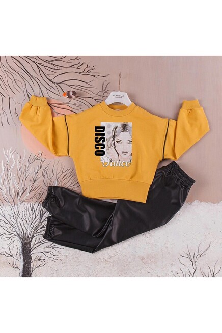 Oversize Sweatshirt Deri Pantolon Takim