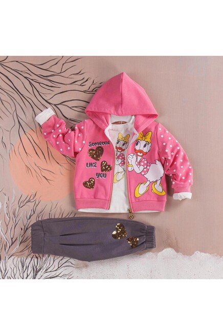 Pullu Kalp Detayli Kapisonlu Esofman Takim