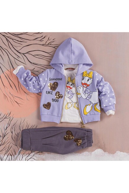 Pullu Kalp Detayli Kapisonlu Esofman Takim