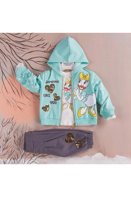 Pullu Kalp Detayli Kapisonlu Esofman Takim