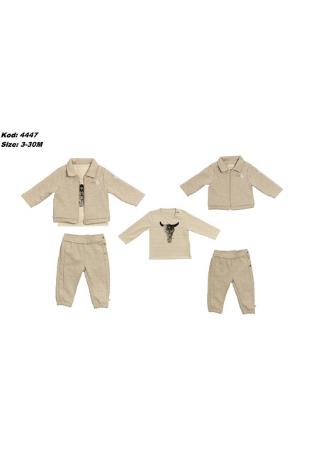 Baskili Sweatshirt Eşofman Takim