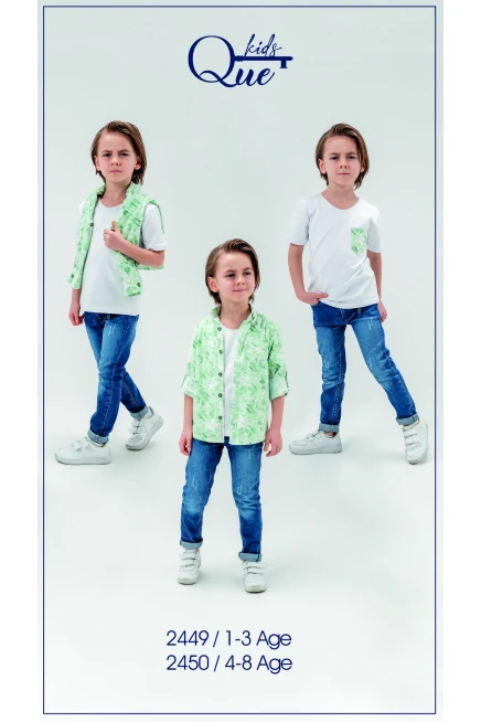 Üzüm Desenli Gömlekli Pantolon Takim