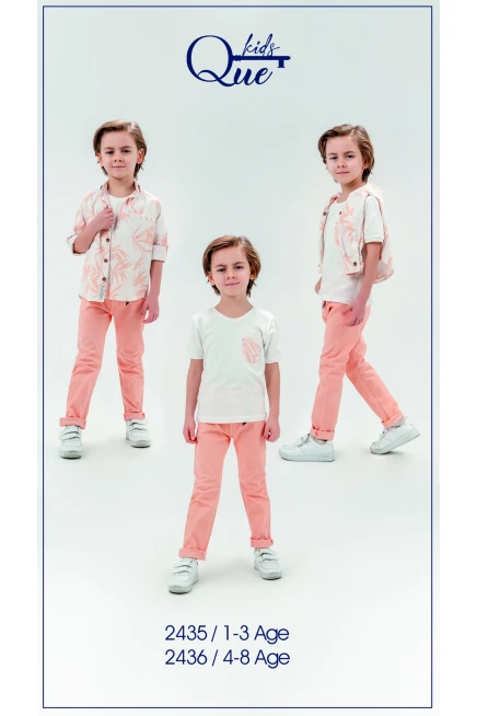 Yaprak Desenli Gömlekli Pantolon Takim