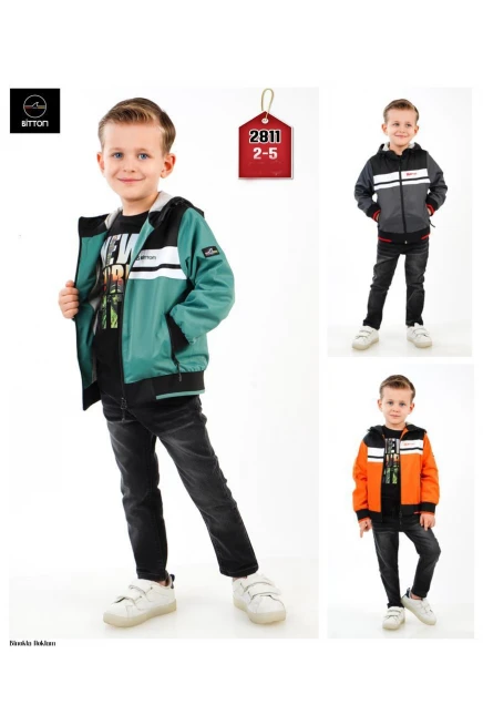 2-5 سنة صبي طقم سروال مع سترة مطرية