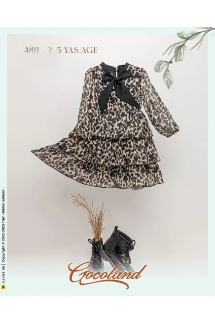 Leopar Desenli Elbise