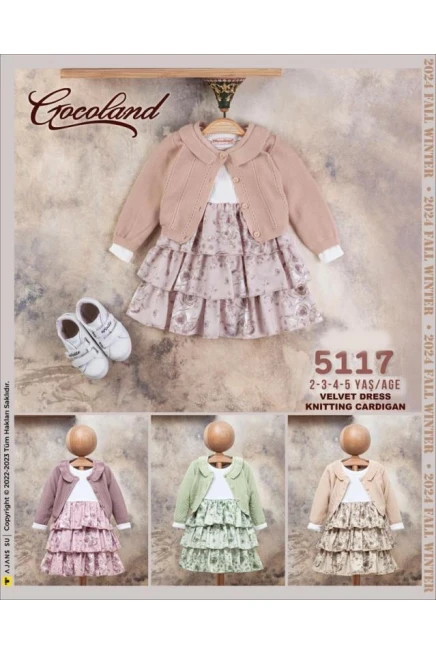 2-5 سنة فتاة فستان كارديجان