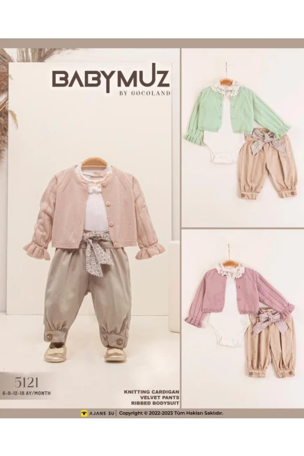 6-18 месяц девочка Кардиган брюки костюм