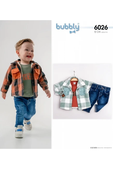 Sweatshirt Ve Gömlekli Kot Pantolon Takim