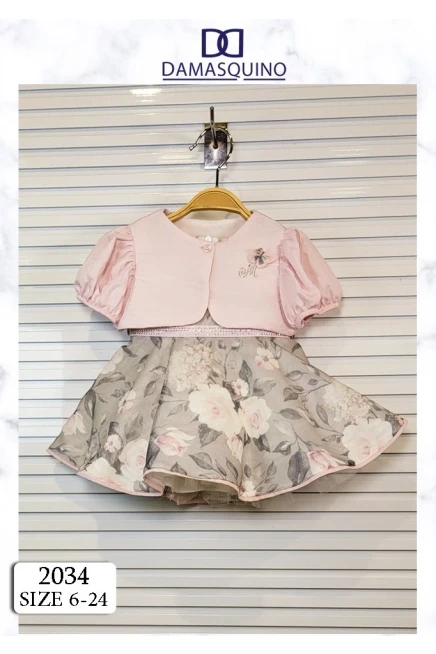 6-24 شهر فتاة فستان مع بوليرو