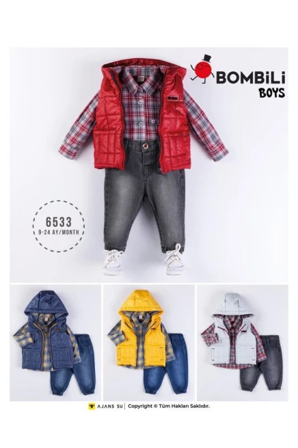 Şişme Yelekli Gömlekli Pantolonlu Takim