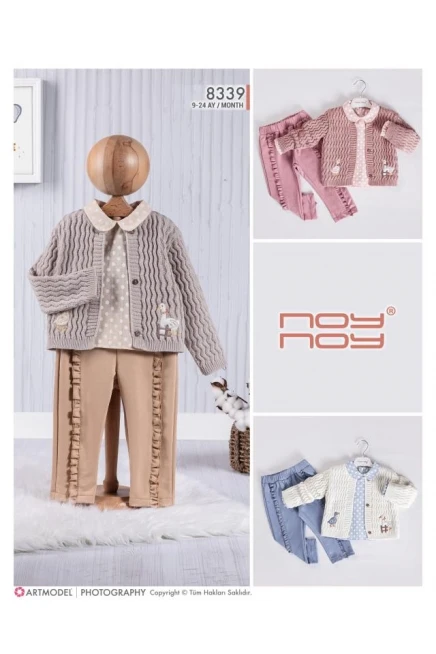 9-24 شهر فتاة ستره كارديجان مع سروال