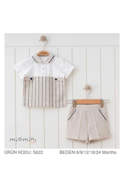 Keten Tişörtlü Şort Elbise