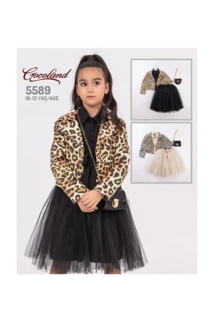 10-13 سنة فتاة طقم تنورة مع جاكيت