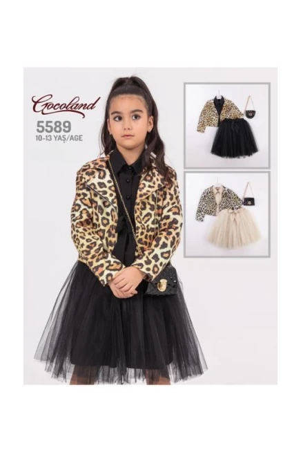 10-13 سنة فتاة طقم تنورة مع جاكيت