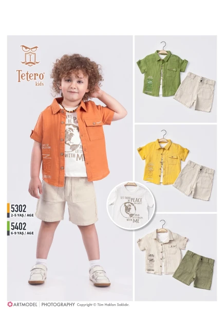 2-5 YEAR Boy SHORTS SET WITH SHIRT