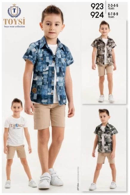 Tişörtlü Gömlekli Şort Takim