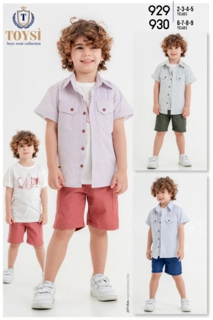 Tişörtlü Gömlekli Şort Takim