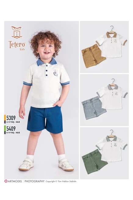 2-5 سنة صبي بدله تيشرت مع شورت