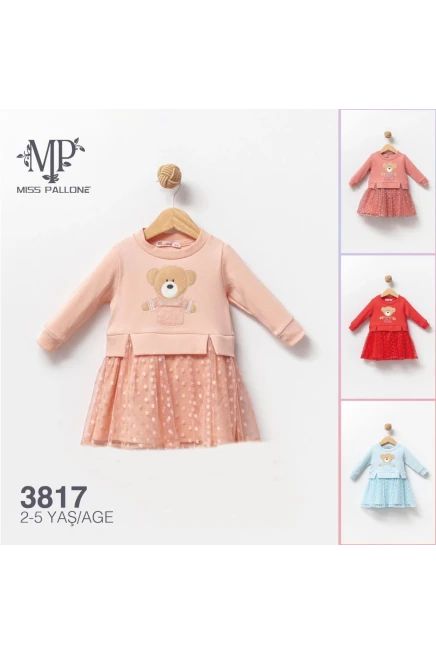 Eteği  Tüllü Puantiyeli Sweat Elbise