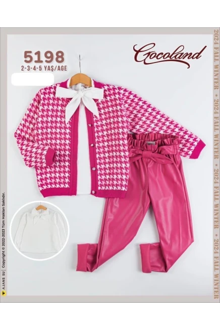 2-5 سنة فتاة ستره كارديجان مع سروال