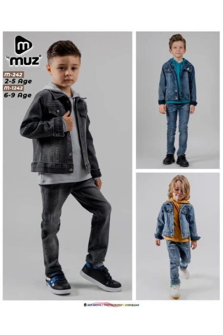 Kapüşonlu Sweatshirt Kot Mont Pantolon Takim