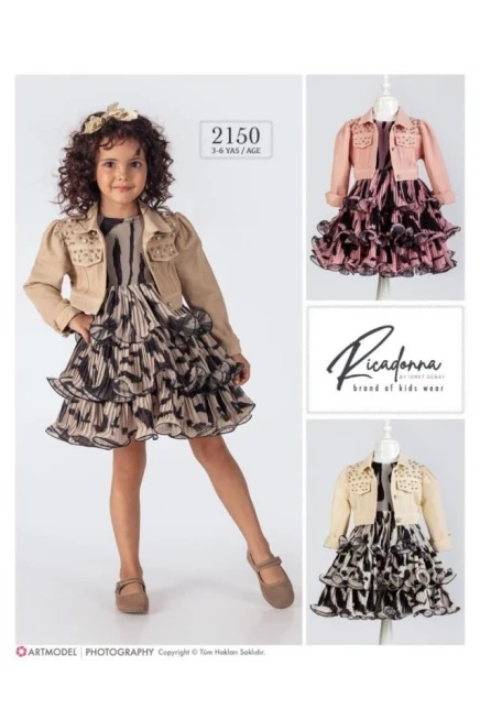 3-6 سنة فتاة فستان مع ستره