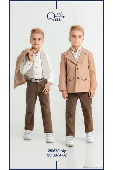 Mikro Ceketli Fularli Gömlek Pantolon Takim