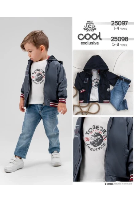 5-8 سنة صبي طقم سروال مع سترة مطرية