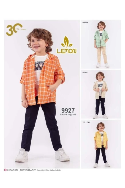 Ekose Kapşonlu Gömlek Çocuk Takim