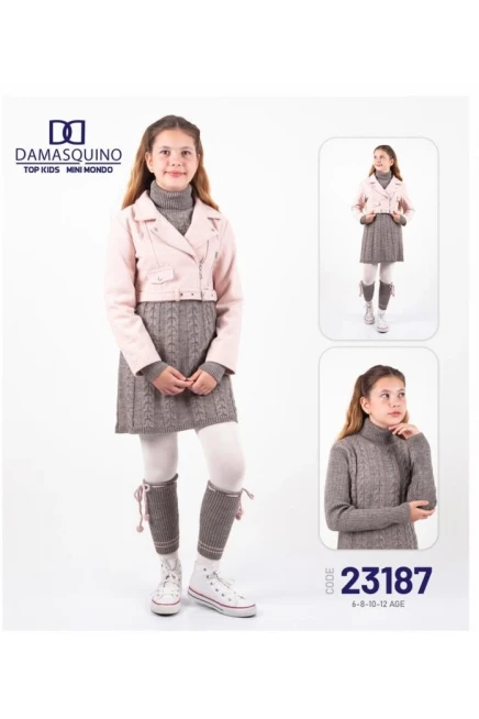 Kaşe Ceketli Triko Elbiseli Takim