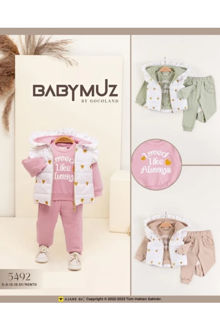 6-18 شهر فتاة طقم بيجامة مع جيلة