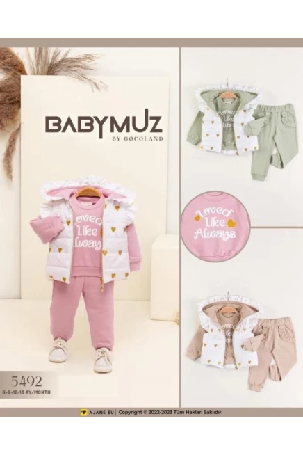 6-18 شهر فتاة طقم بيجامة مع جيلة