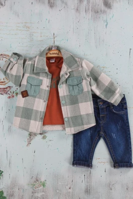 Sweatshirt Ve Gömlekli Kot Pantolon Takim