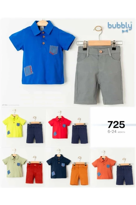 Yakali Tişörtlü Şort Pantolon Takım