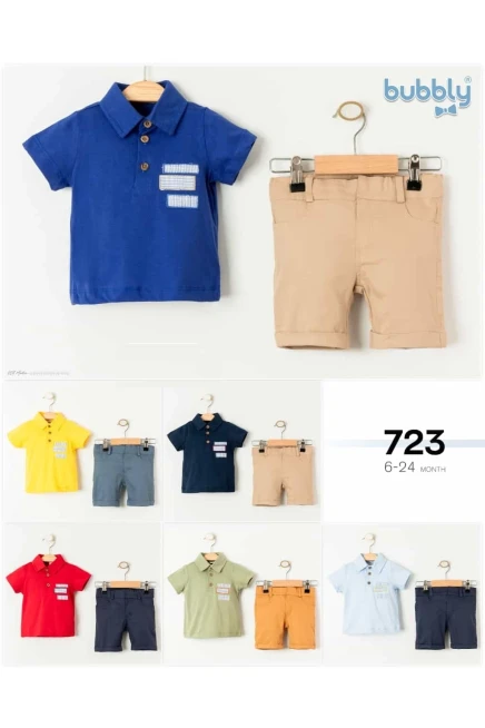 Yakali Tişörtlü Şort Pantolon Takım