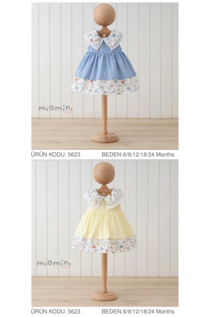 Bebe Yaka Çiçekli Elbise