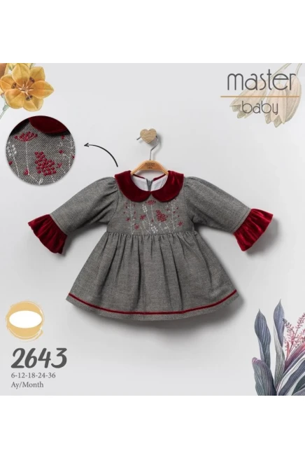 Yakasi Ve Kollari Kadife Detayli Elbise