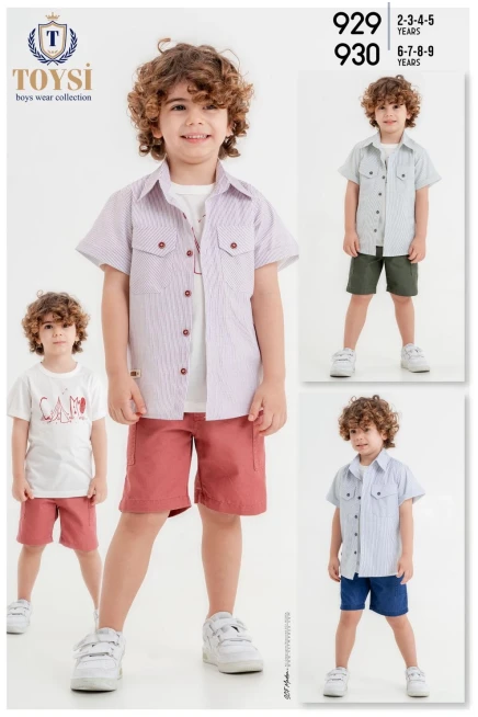 Tişörtlü Gömlekli Şort Takim