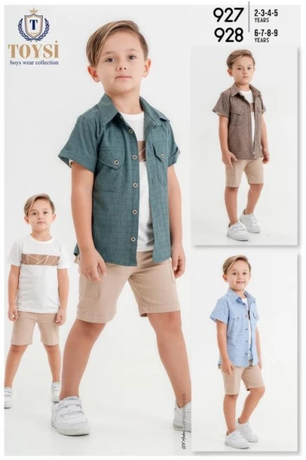 Tişörtlü Gömlekli Şort Takim