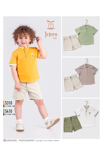 Hakim Yaka Tişörtlü Şort Takim