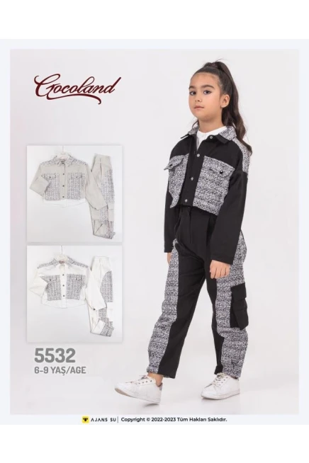 6-9 سنة فتاة بدله ستره مع سروال