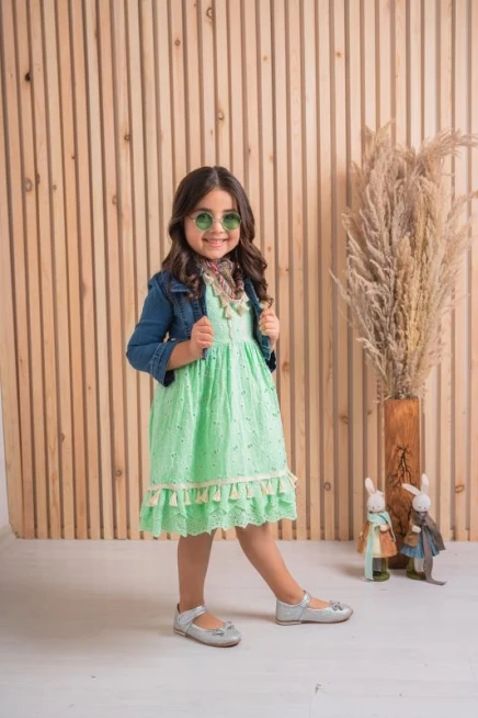 Fularlı Kot Ceketli Elbise