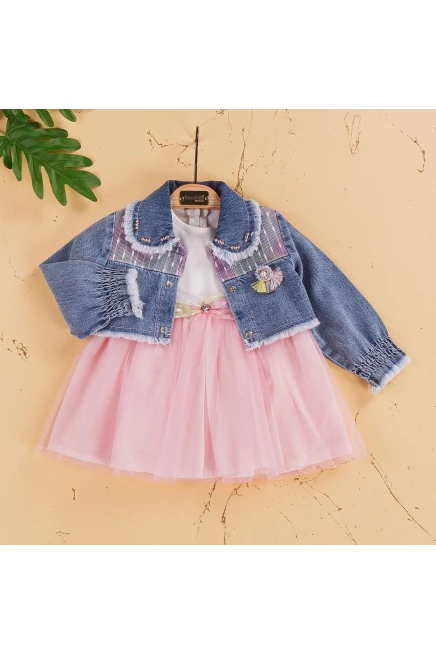 Kot Bolerolu Tüllü Elbise