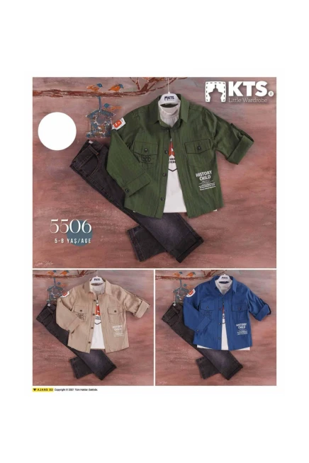 Tişörtlü Spor Gömlekli Kot Pantolonlu Takım