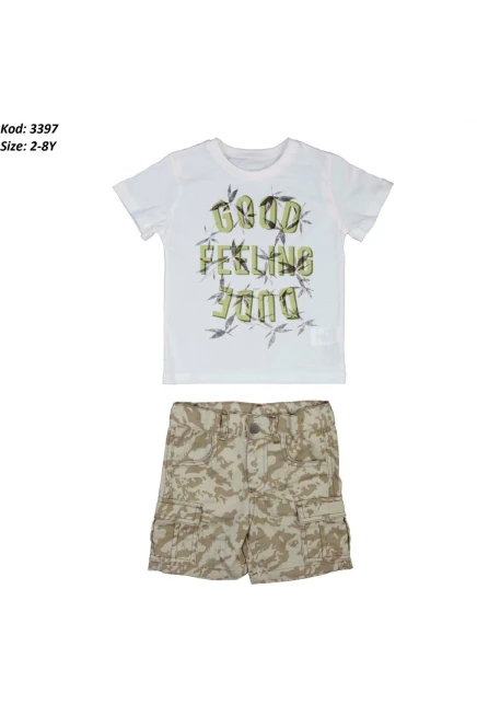 Asker Kamuflaj Şortlu Takım