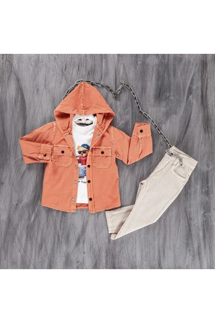 1-4 YEAR Boy PANT SUIT WITH SHIRT&T-SHIRT