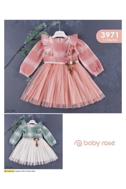 Ekoseli Firfirli Elbise