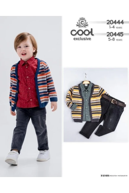 1-4 سنة  قياس صغير ستره كارديجان مع سروال